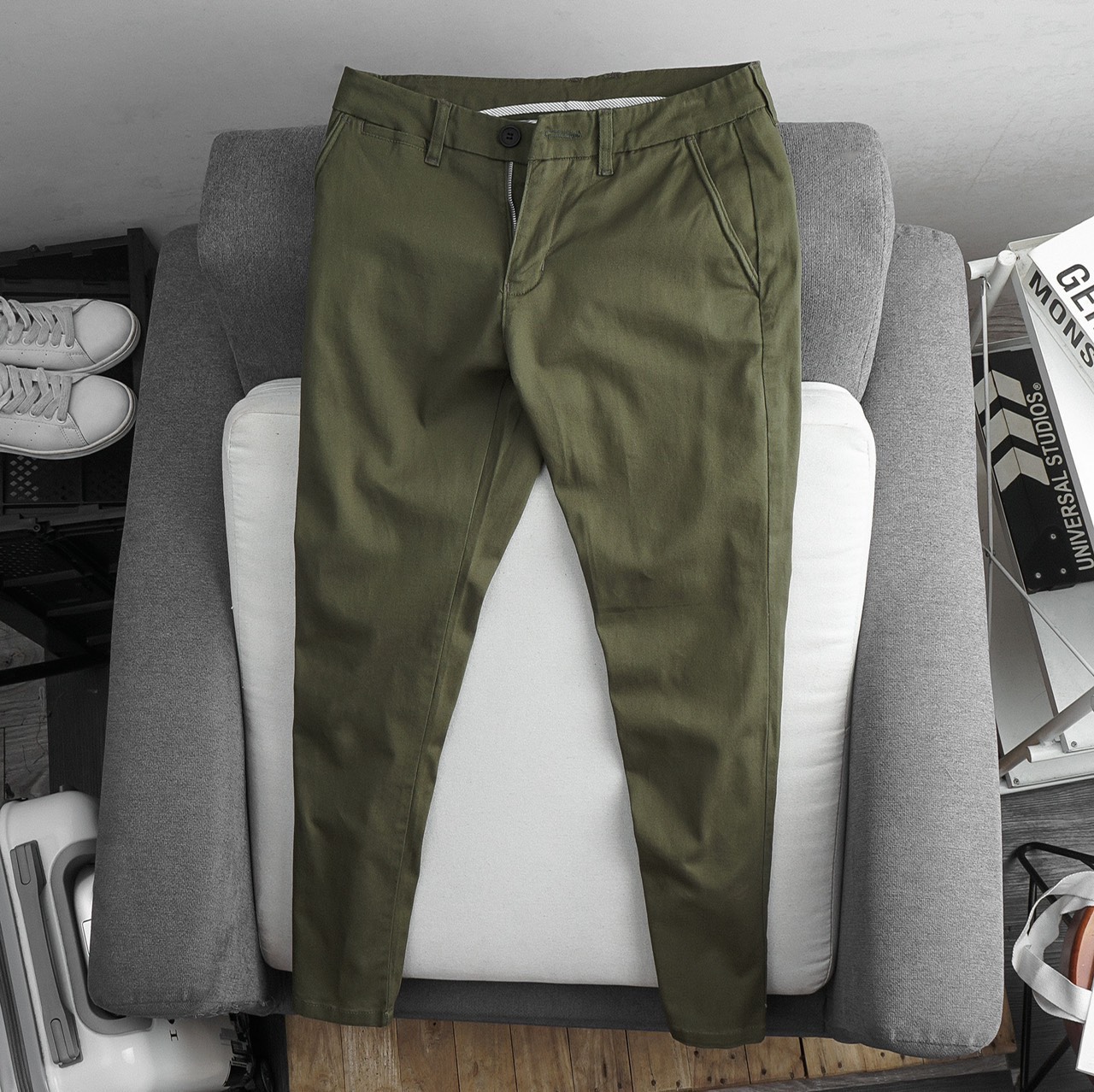 [Hoàn Tiền 15%] Quần Kaki Zara Ống Suông Co Giãn Trơn Basic Vải Dày Dặn Co Giãn