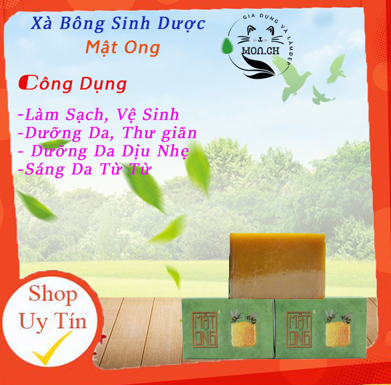 Xà Bông Sinh Dược/ Xà Bông Thảo Dược (Tặng kèm túi lưới)