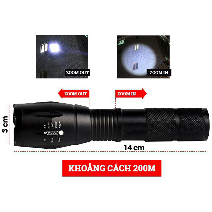 Đèn pin siêu sáng thế hệ mới T6, đèn pin Mini