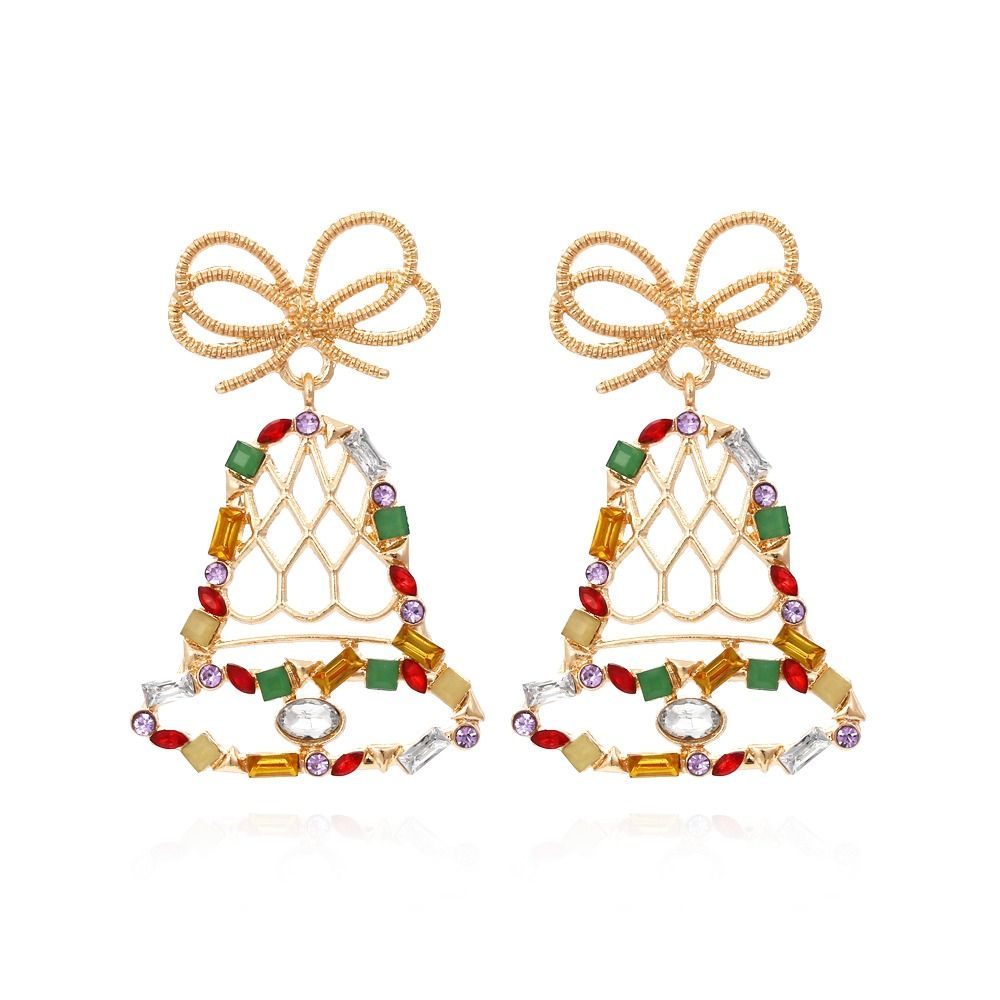 WTRY ต่างหูคริสมาส คริสตัลคริสตัลคริสตัล ต่างหูสุขสันต์วันคริสต์มาส ดาว ...