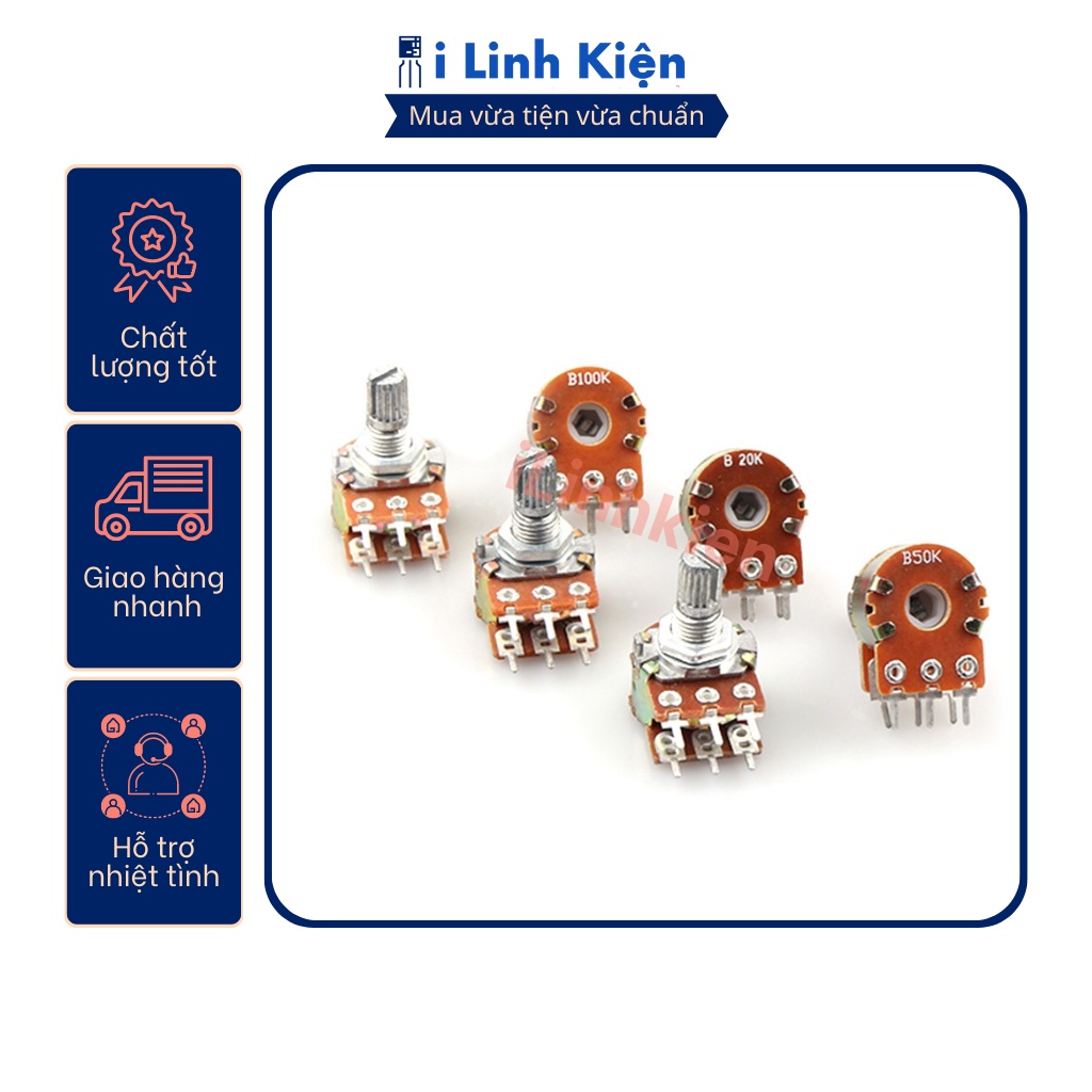 Chiết áp đôi 5K WH148-B5K 15mm