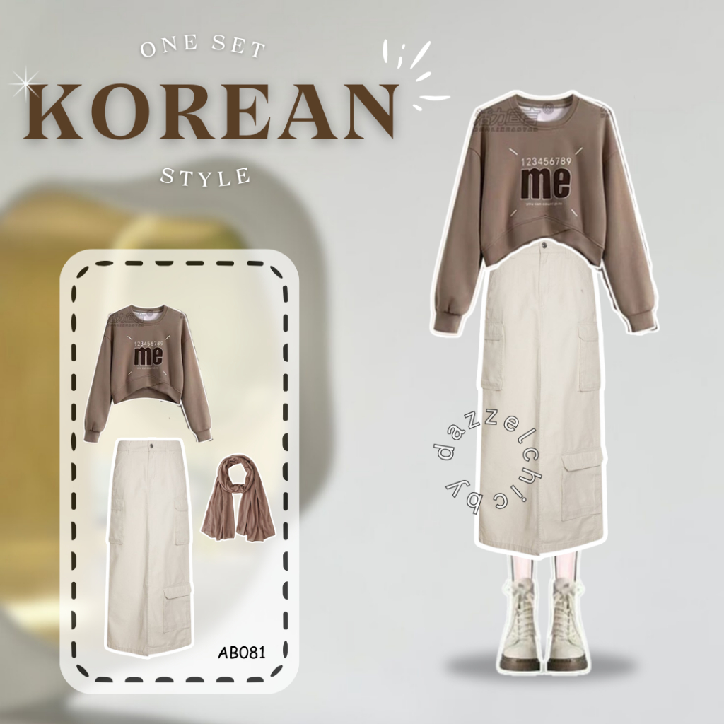 Korean Style Style Hijab Rok Casual Rok Panjang Korean Style Rok