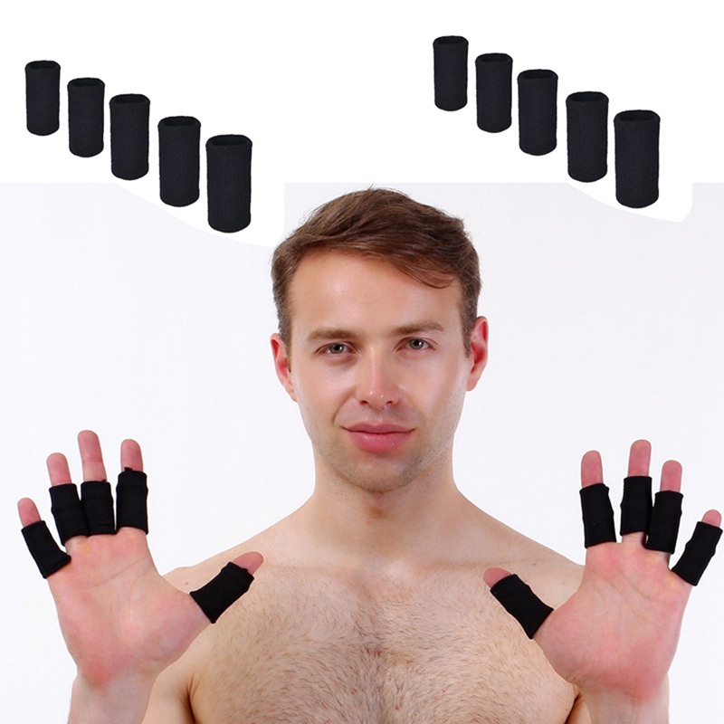 10Pcs Finger Brace Splint Sleeve Thumb Support Protector Elastic Breathable Stabilizers for Basketball Golf