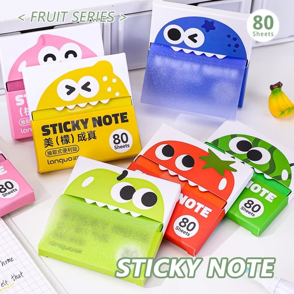 Cute Cartoon Fruit Memo Pad Paper Pull Out Design Self-Adhesive Sticky ...
