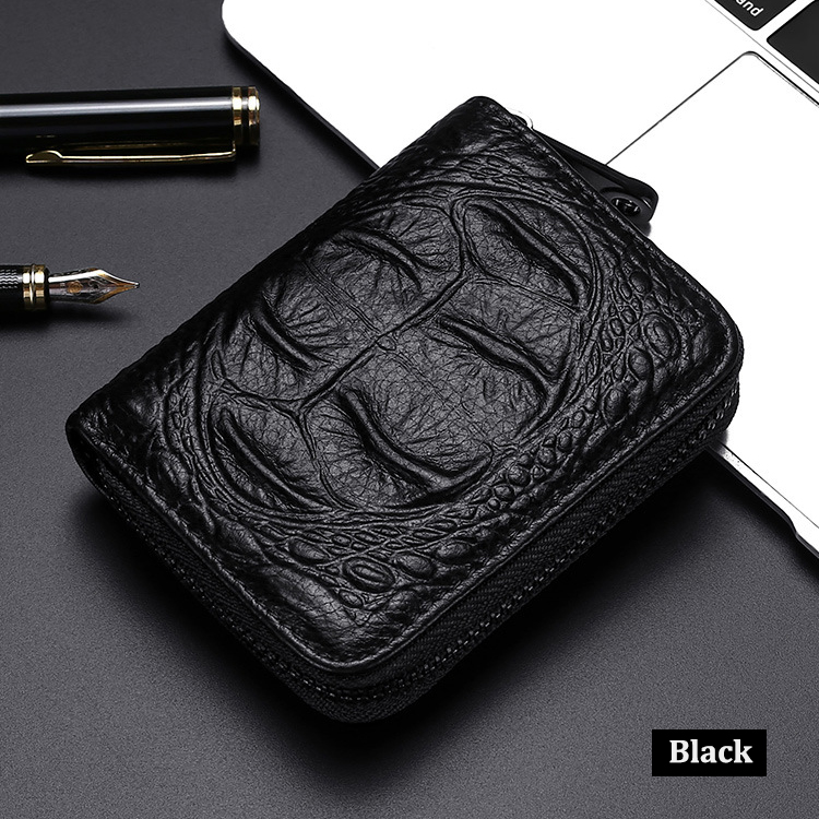 NEW 2024 Crocodile Pattern Cowhide Credit Card Zipper Bag ID VIP Bank Slim Holder Fashion Organ Card Holders
