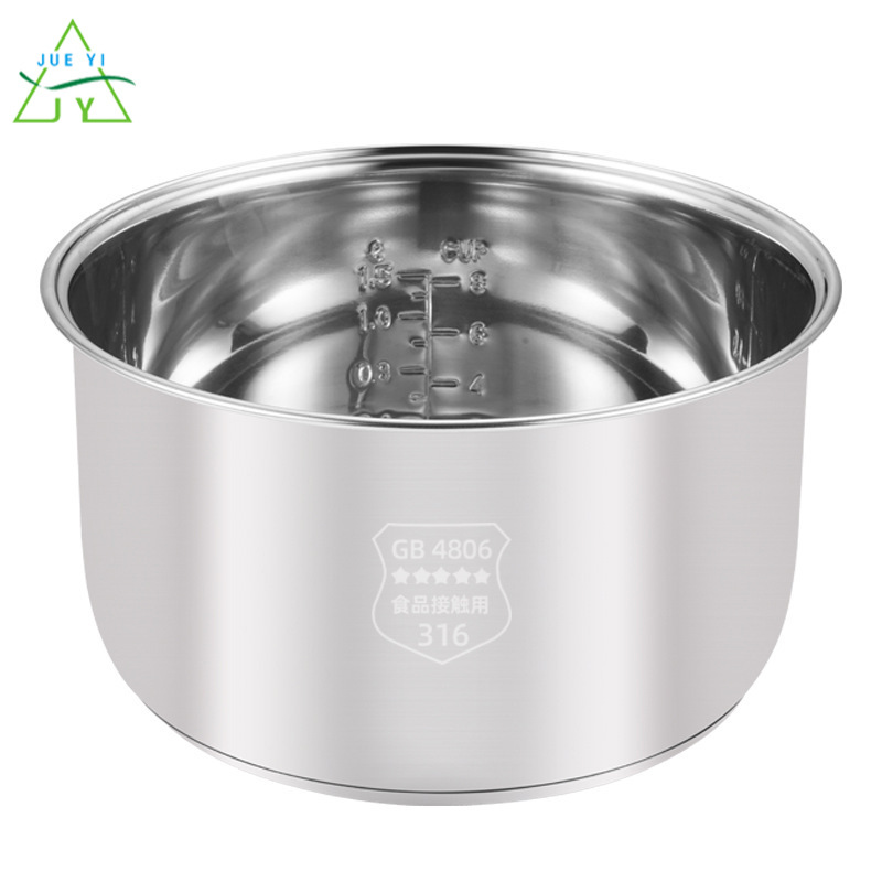 XIAOMIJIA 316 stainless steel factory direct electric rice cooker liner double bottom 3L4L5 Xishi cooker liner mini rice cooker liner