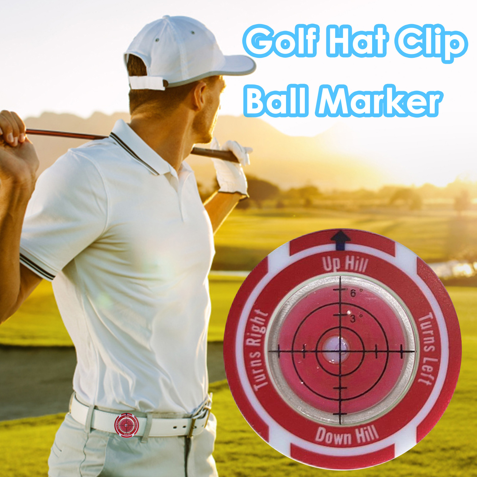 SHN Golf Putt Green Reader Golf Supplies Accurate Golf Putt Green Reader Compact Portable Green Reading Aid with Bubble Level Essential Golf Accessories