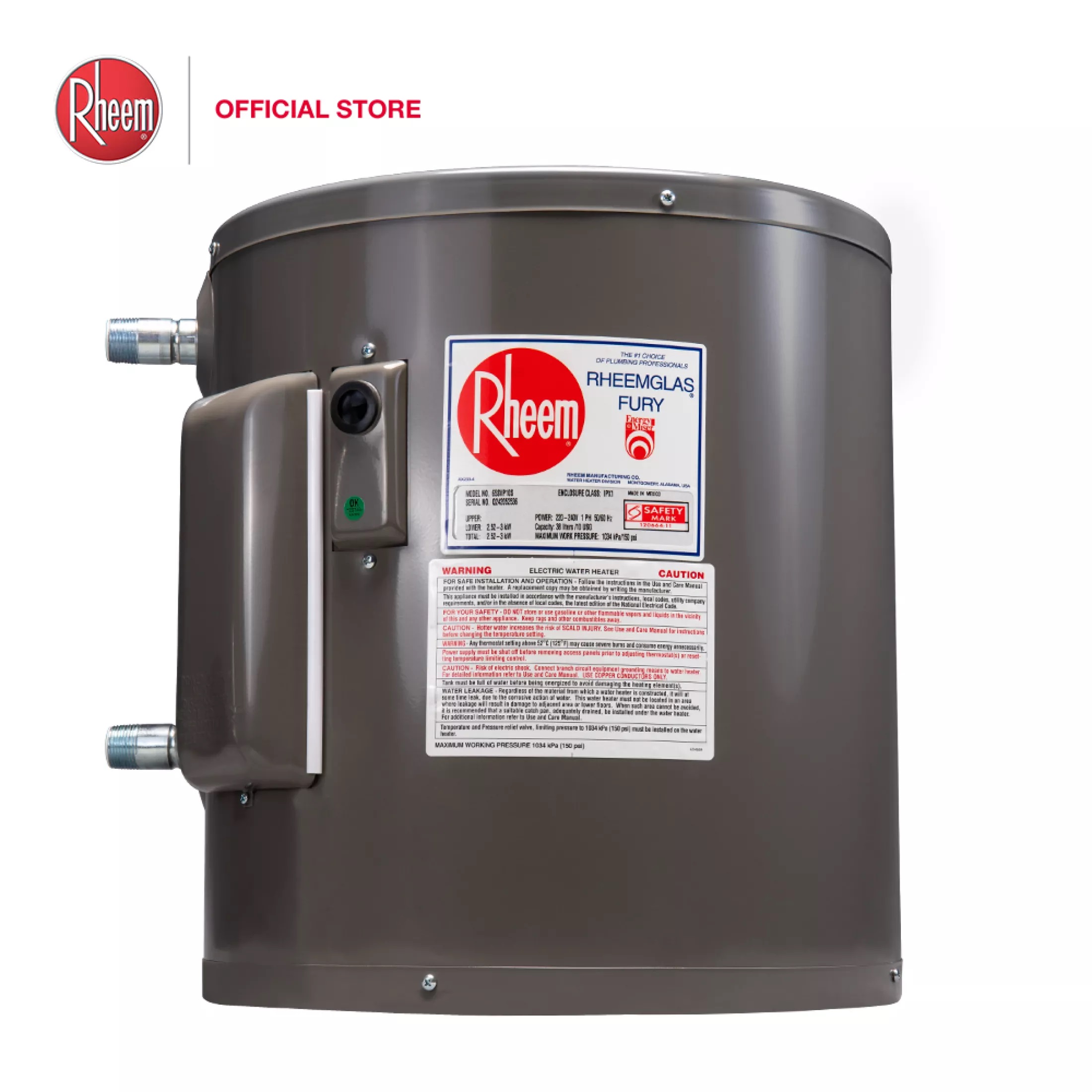 Rheem Water Heater Rheem 65SVP10S Storage Heater 38L Vertical heater |  Singapore warranty | Free Express Delivery | | Lazada Singapore