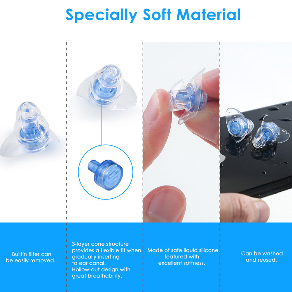 Calistouk 1 Cặp Nút Tai Khử Tiếng Ồn Khi Ngủ Nút Tai Silicon Với Hộp Lưu Trữ