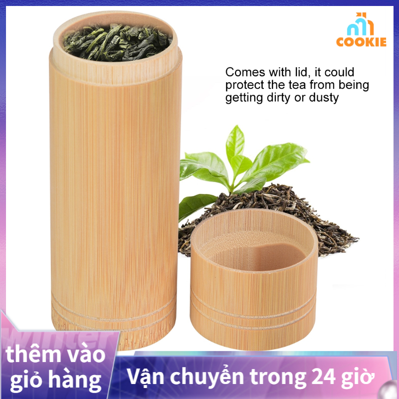 Portable Bamboo Tea Jar Storage Holder Container Box