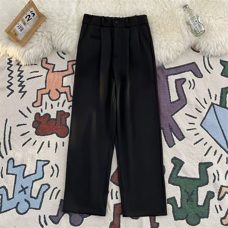 LIVE GREAT Men's pants - New button-down student straight-leg pants Loose slimming couple wide-leg pants