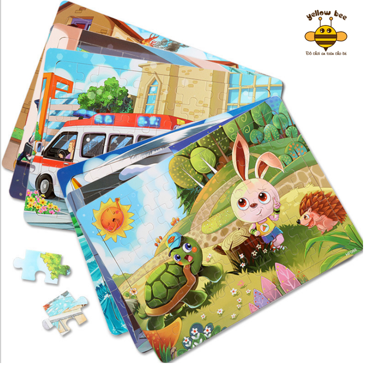 [60 miếng] Đồ chơi ghép hình gỗ puzzle