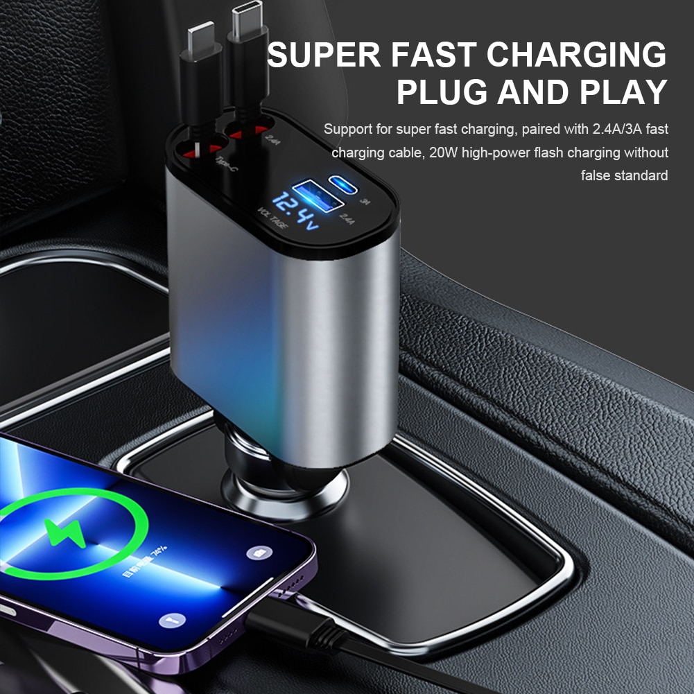 Xe nhanh r Loại-C Đầu ra cổng USB kép Stretchable dòng Inter điều chỉnh hướng màn hình hiển thị kỹ thuật số co rút linh hoạt