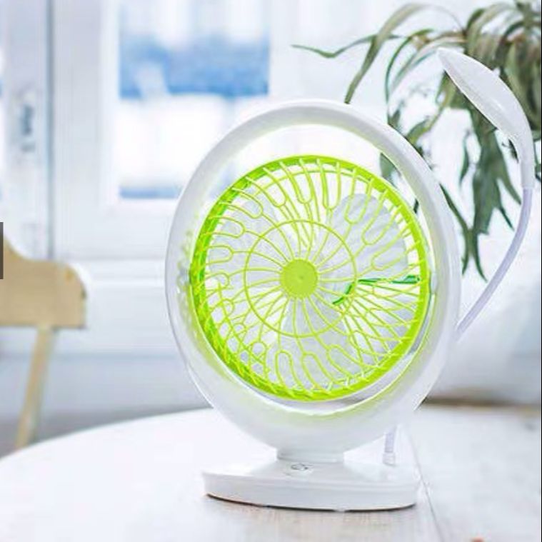 Fan Desktop Charger with lights study jr-2018 (nhiều màu)-[quạt sạc quạt mini USB Quat mini Cute Korean Quat tích điện Quat mini quạt bàn quạt để bàn]