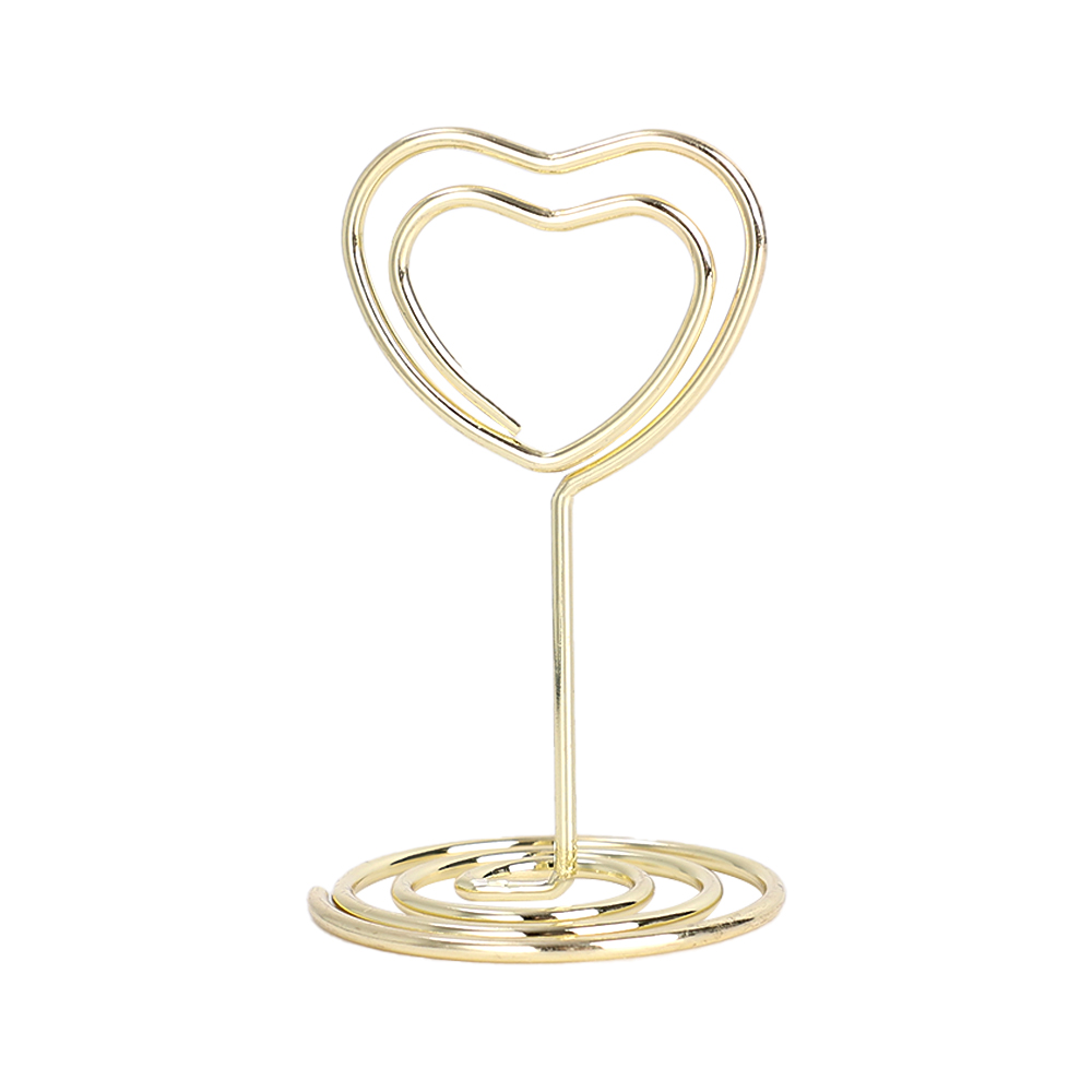 3/6Pcs Metal Card Holders Photo Clips Wedding Table Place card Stand Round Heart Message Cards Memo Holder Birthday Party Decoration