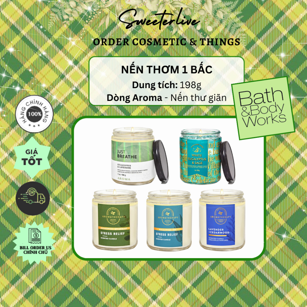 Nến thơm 1 Bấc Bath and Body Works - 198g