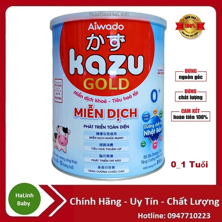 Sữa Kazu gold Miễn dịch số 0+,1+,2+ (810g).....HSD 2026