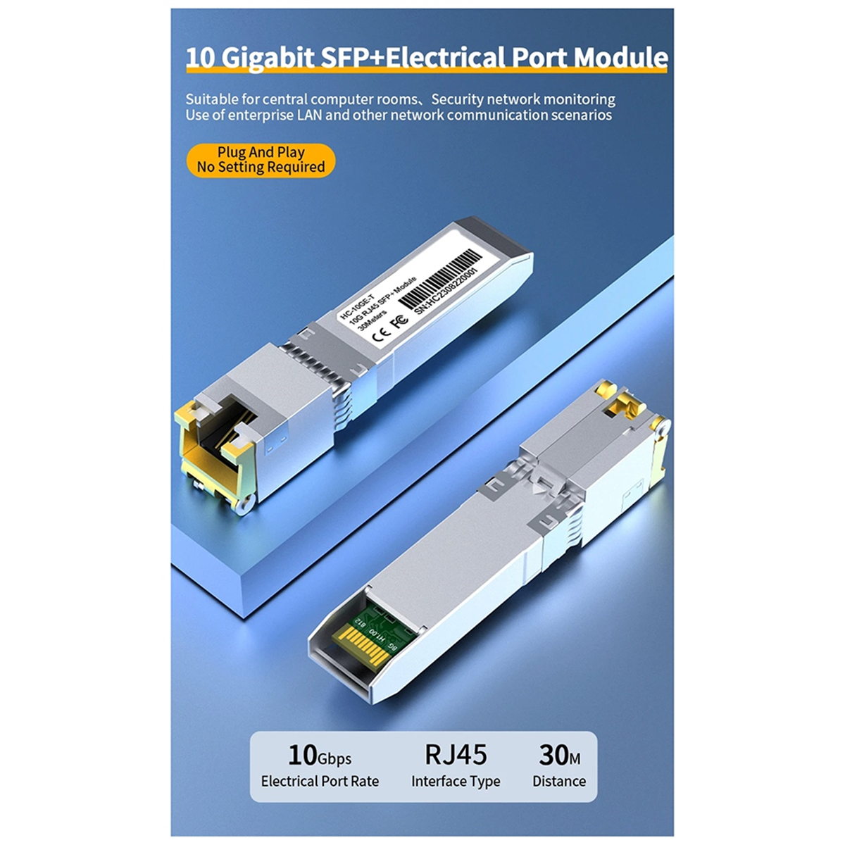 10g sfp+ module 10gbe copper sfp modules optical port turn to rj45 ethernet port gigabit 1000m transceiver module 1 pcs silver
