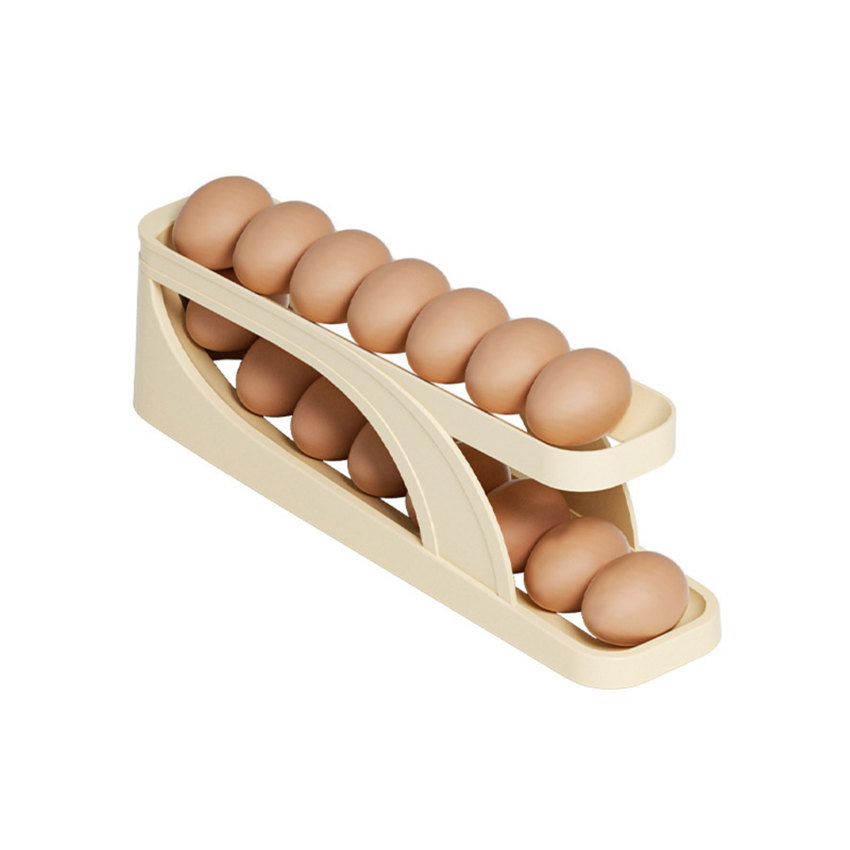 Automatic Rolling Egg Holder Rack Fridge Egg Storage Box Egg Container Kitchen Refrigerator Egg Dispenser Fridge Organizer