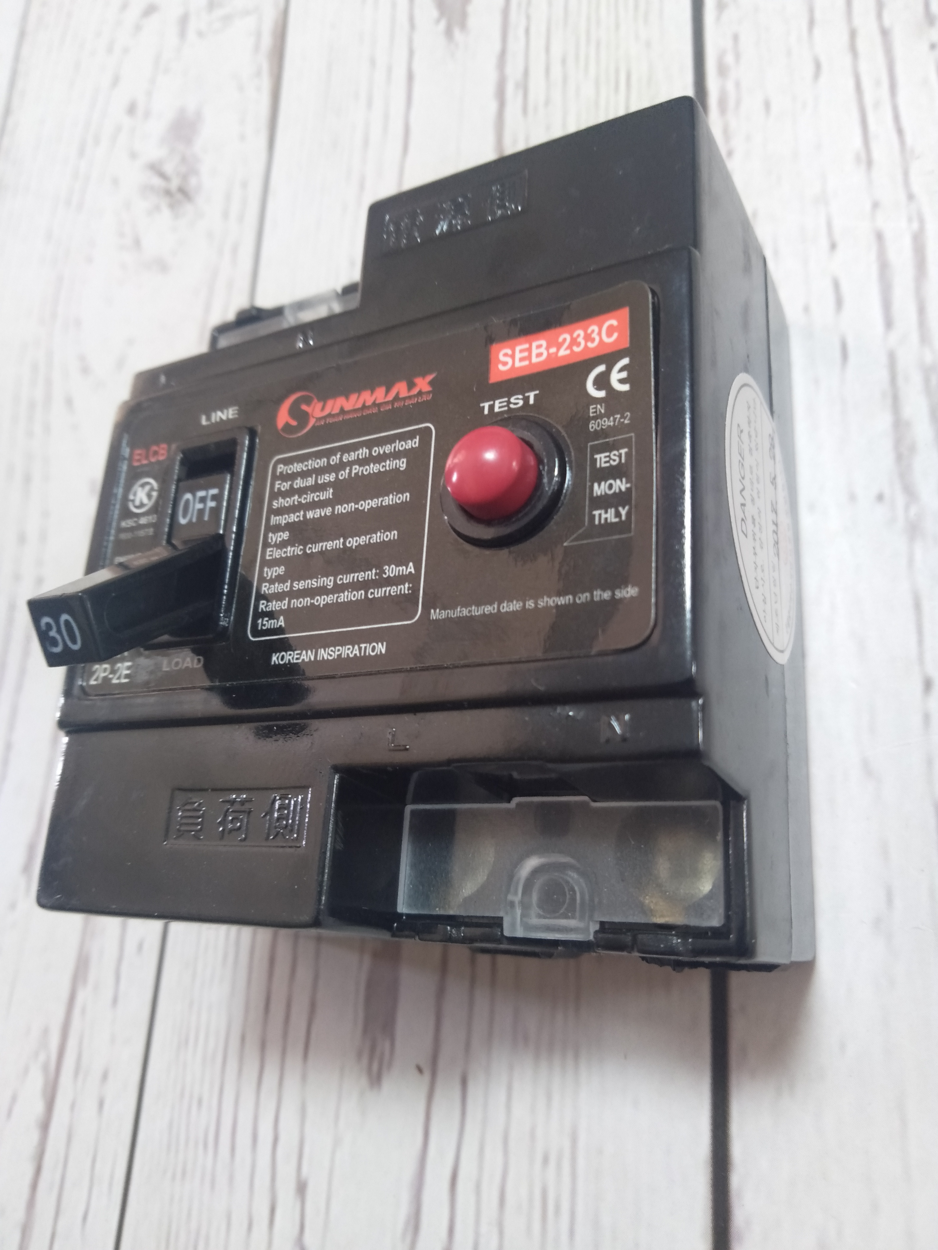 Cầu Dao Chống giật 30A Sunmax Korean