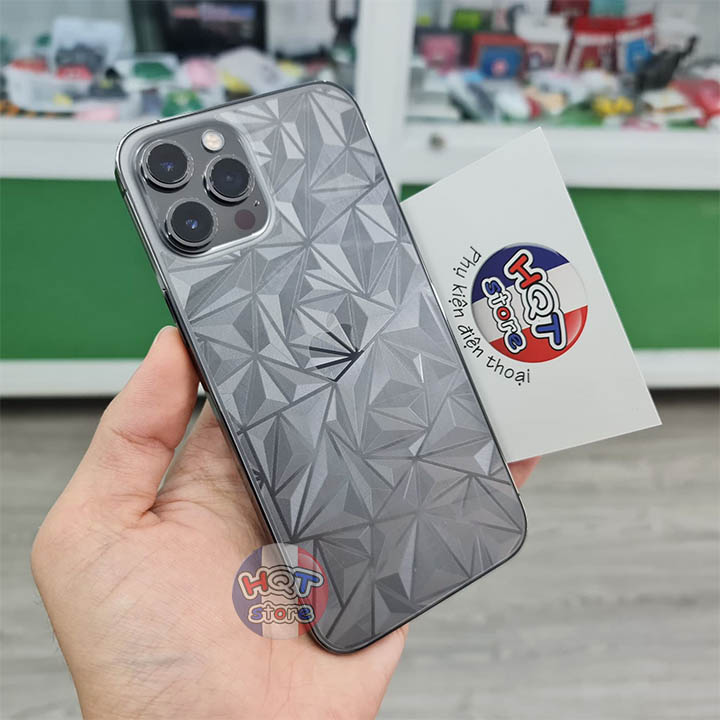 Miếng dán mặt lưng 3D vân kim cương Iphone 12 Pro Max / 12 Pro / 12