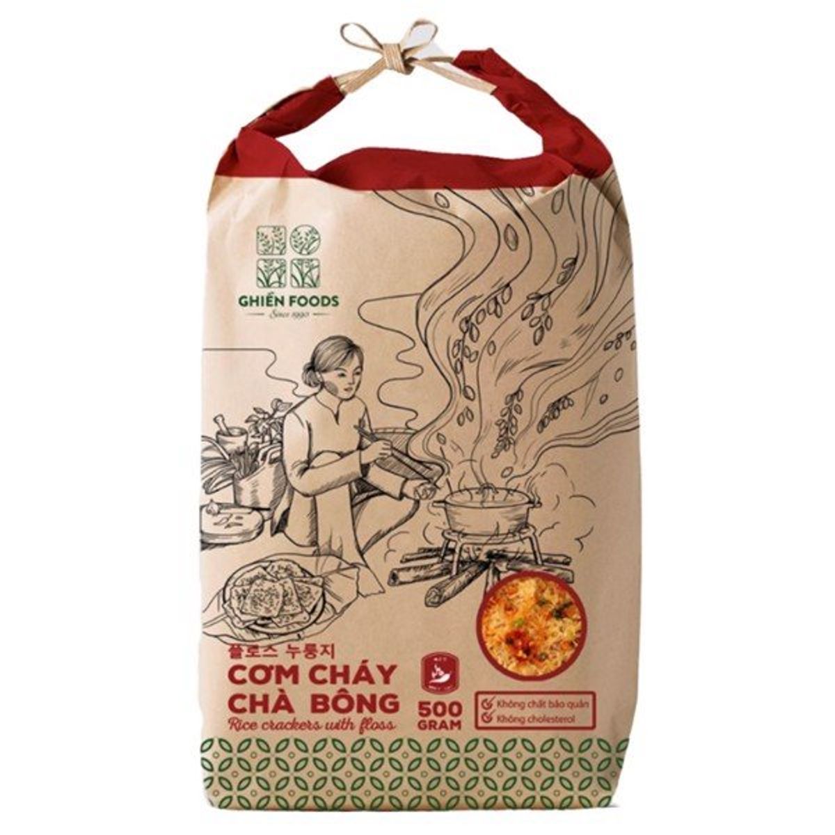 Cơm cháy chà bông cay - ghiền foods túi 500gram