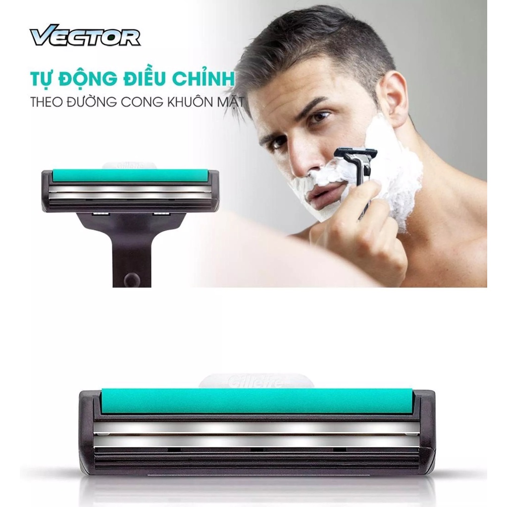 COMBO 5 Dao cạo râu Gillette Vector Cán 1s