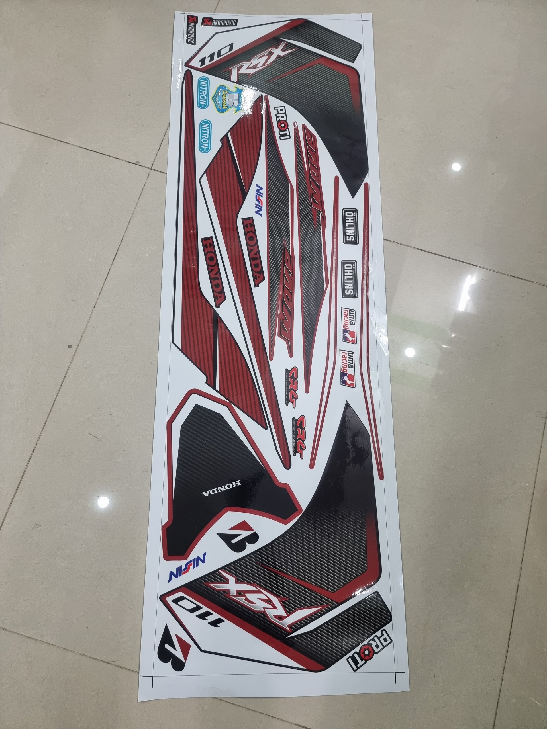 Tem rời dán xe wave RSX 2012 đỏ đen