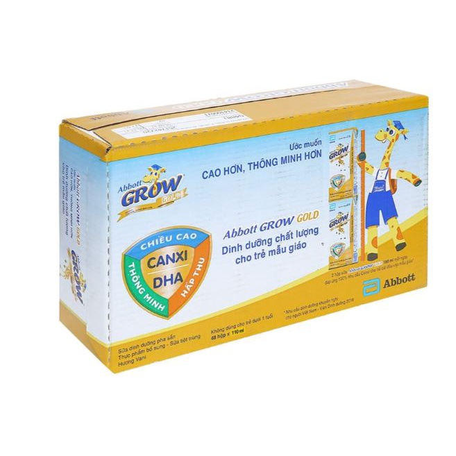 Thùng 48 hộp sữa bột pha sẵn abbott grow gold 110ml/180ml