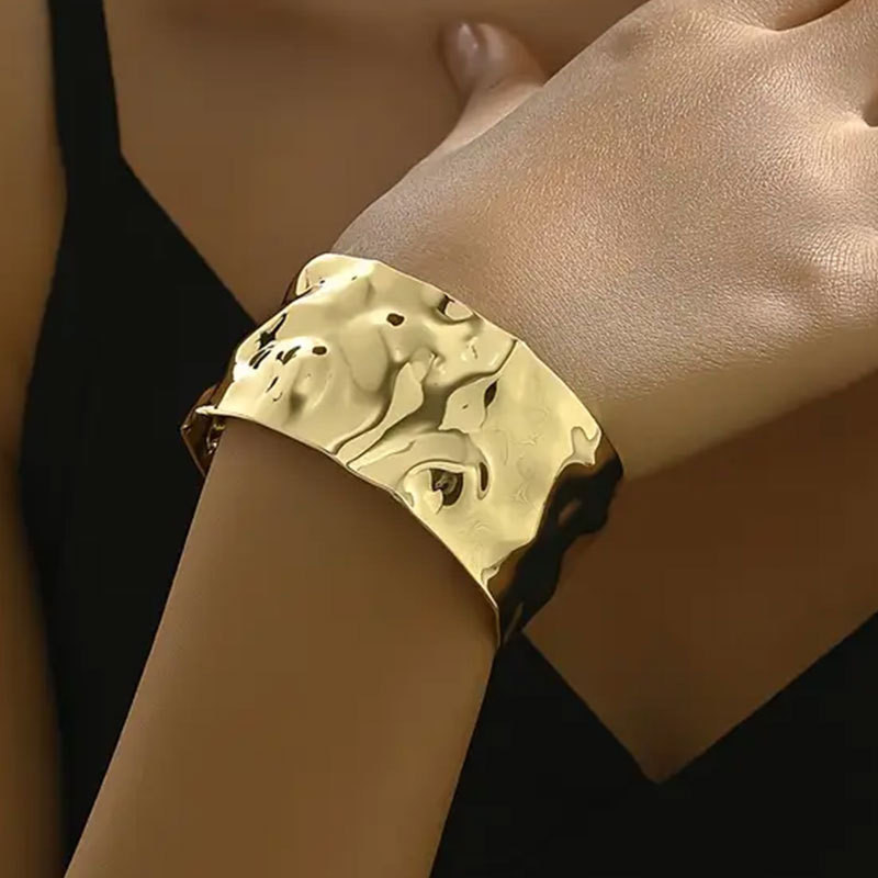 Enacolor%20Elegant%20Irregular%20Metal%20Opening%20Bangle%20Bracelets,%20for%20Women%20Arm%20Chain%20Bangles%20Fashion%20Jewelry%20Accessories%20-%20Image%203