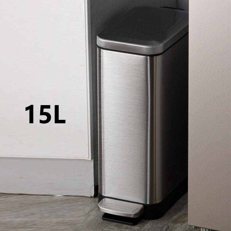 Garbage can living room light luxury kitchen pedal type cleat garbage can household bathroom narrow cleat