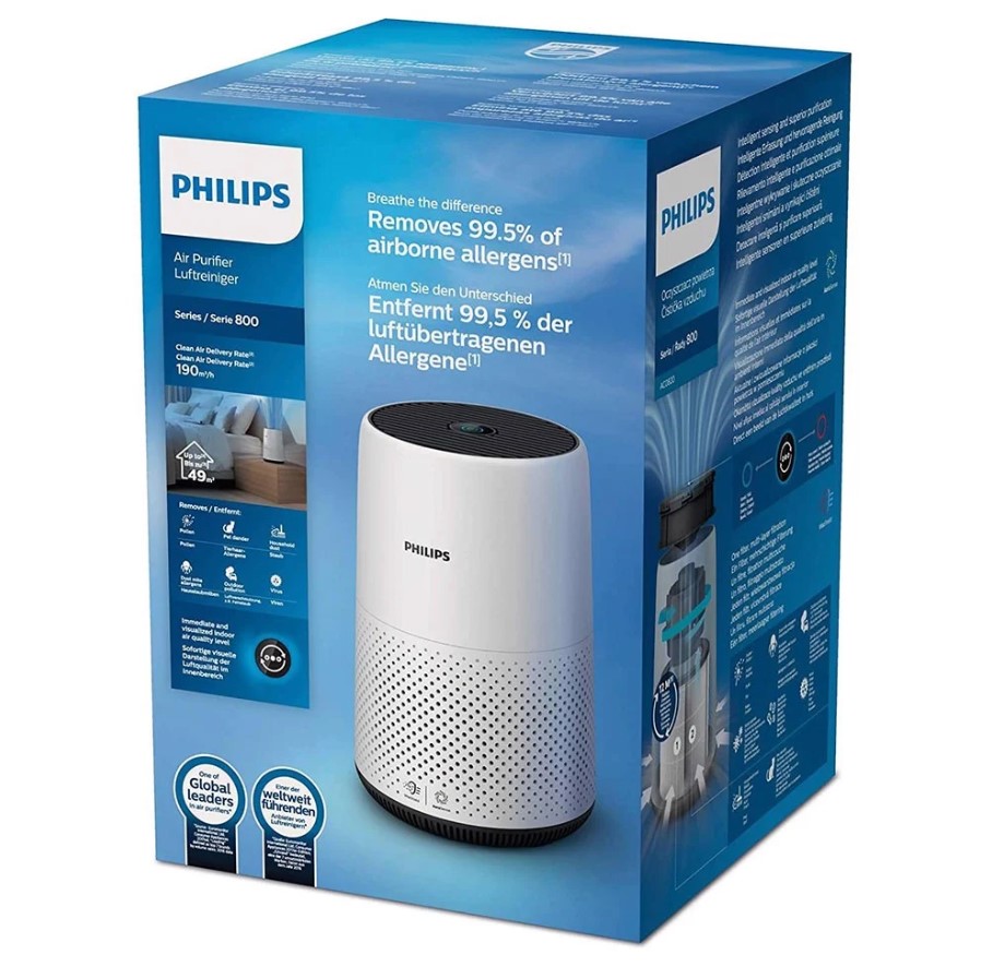 Máy Lọc Không Khí Philips AC0850/20 / Philips AC0819/10, Philips Air Purifier, Air Filter, Bộ Lọc HepaLoại Bỏ 99% Vi Khuẩn Và Bụi Bẩn, Không Gây Ồn, Dùng Cho Phòng 50m2, Nhập Đức, Bảo Hành 12 Tháng