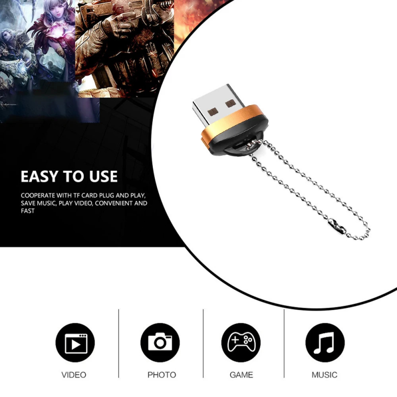 Đầu đọc thẻ mini Micro SD/Thẻ TF/Thẻ nhớ điện thoại di động đầu đọc thẻ di động Bộ chuyển đổi OTG phụ kiện máy tính xách tay Bộ chuyển đổi USB