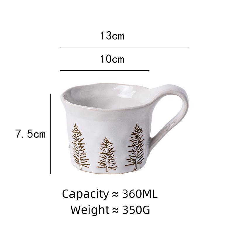 OMK 360ML Christmas Mug Coffee cup Ceramic Tableware Christmas Decoration