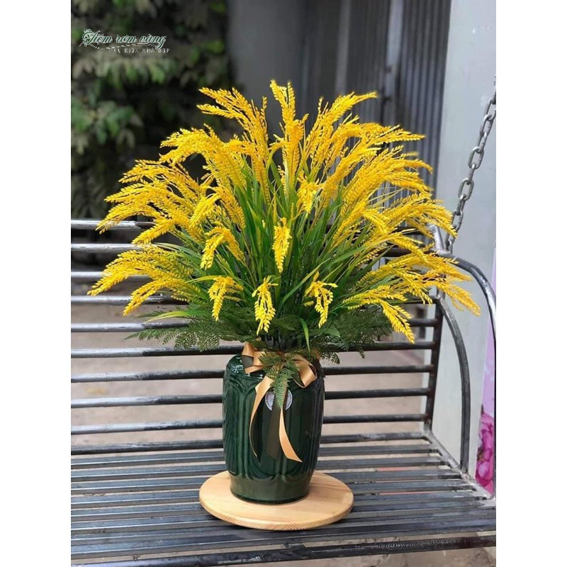 Cành lúa vàng trĩu bông size lớn-bông lúa giả decor