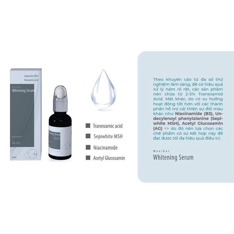 Maxibac Whitening Serum - Serum mờ ƞám dưỡng trắng da Maxibac