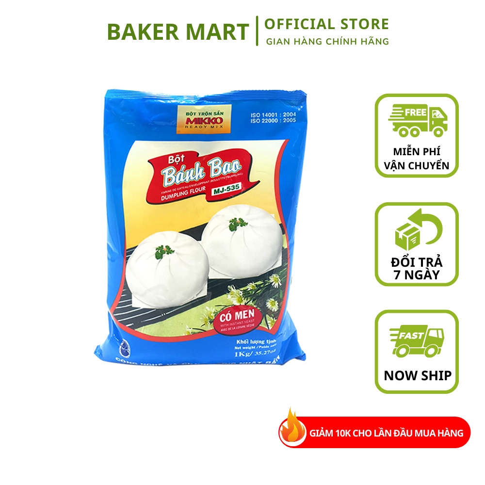 Bột bánh bao trộn sẵn Mikko 1kg - Nguyên liệu làm bánh Baker Mart thumbnail