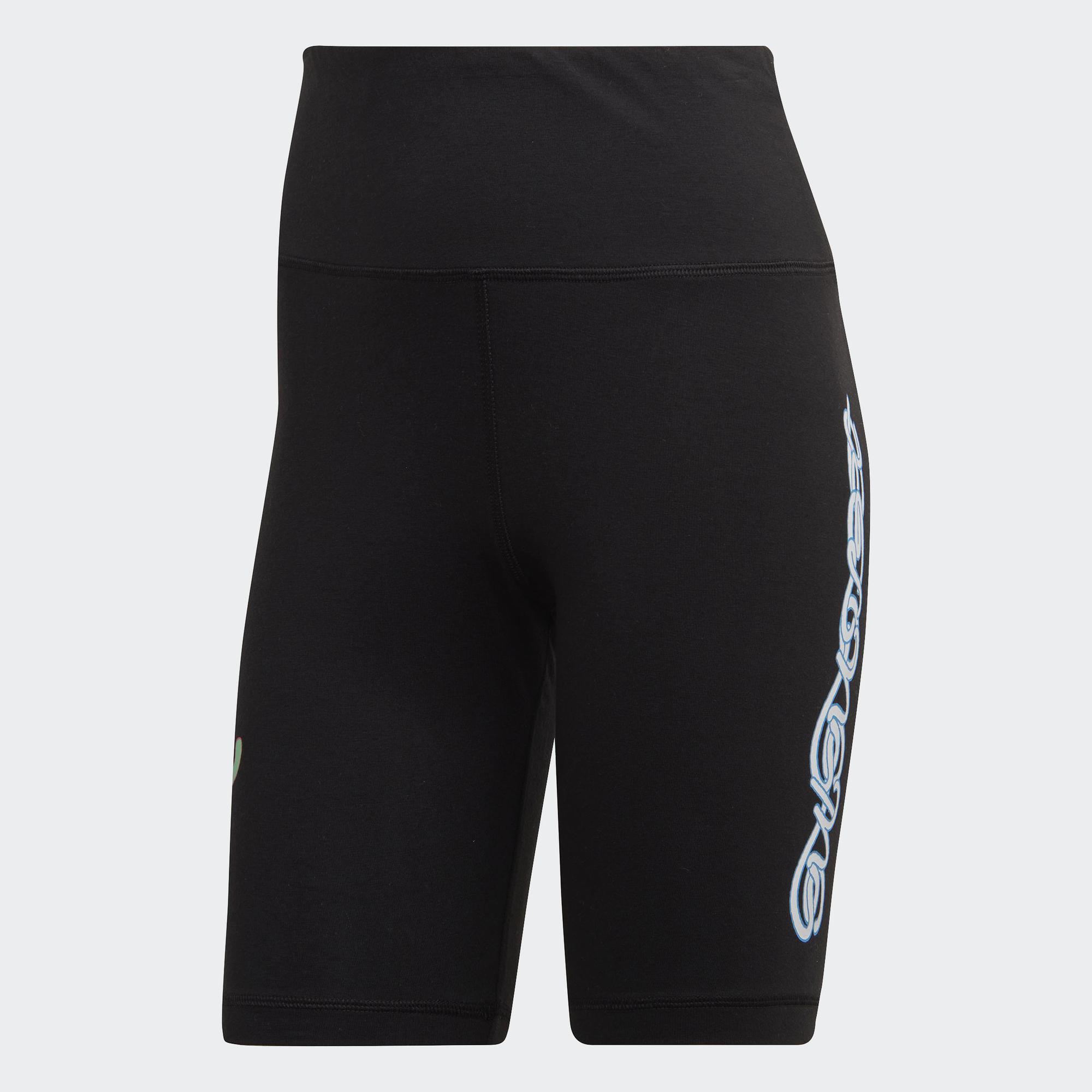 Adidas phong cách sống quần biker short nữ đen ht3768