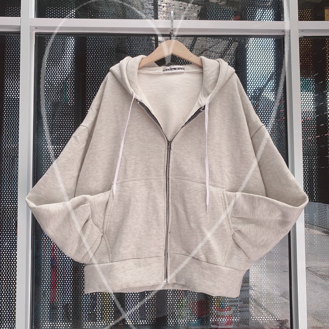 Áo khoác nữ, áo khoác nỉ hoodies, áo khoác nỉ trơn dây khóa kéo kiểu dáng thời trang