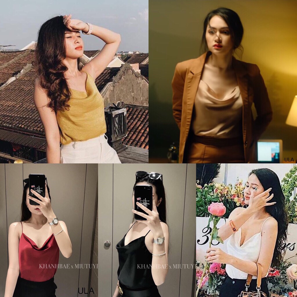Áo 2 Dây Phi Lụa Cổ Đổ,Áo 2 Dây Nữ,LY STORE