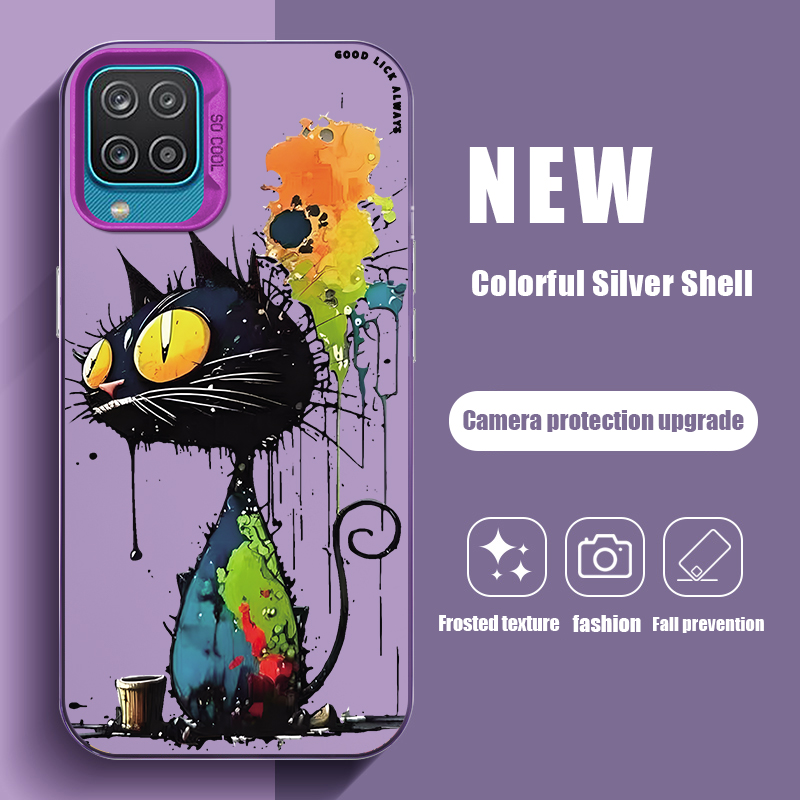Case Samsung A12 M12 Graffiti Monkey Graffiti Doraemon Graffiti Panda Graffiti Astronaut Graffiti Black Cat Colorful cartoon mobile phone case