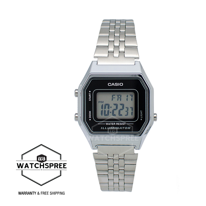 [Watchspree] Casio Ladies' Standard Digital Silver Stainless Steel Band Watch LA680WA-1D LA-680WA-1D