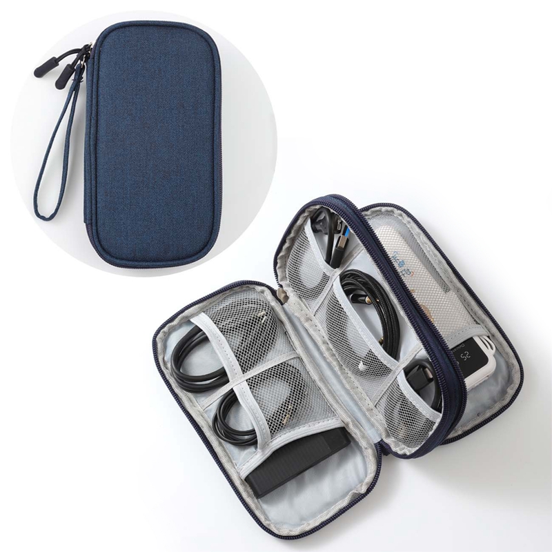 Double Layer Travel Organizer Portable Cable Storage Pouch Gadget Bag Waterproof
