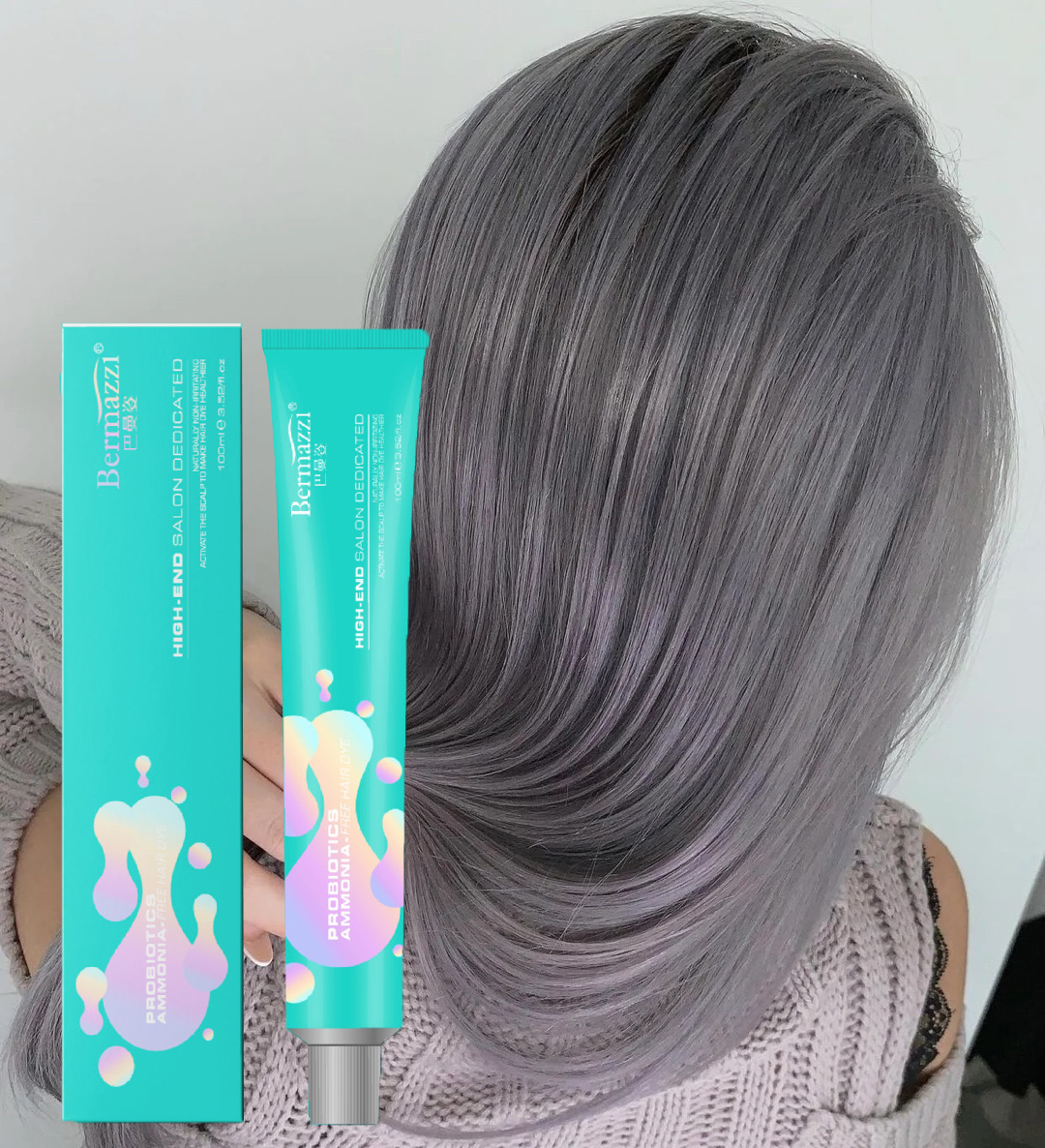 QianJi ยาย้อมผม สีย้อมผมติดทน 100ml ทำสีเร็ว สีไม่หลุดง่าย การย้อมผมไม่