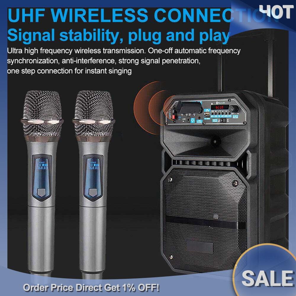 Wireless Microphone UHF Professional Handheld Mic System Receiver for Karaoke