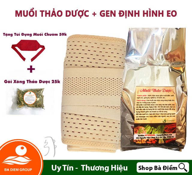 [HCM] ComBo Muối Chườm Bụng Thảo Dược Và Gen Nịt Bụng.