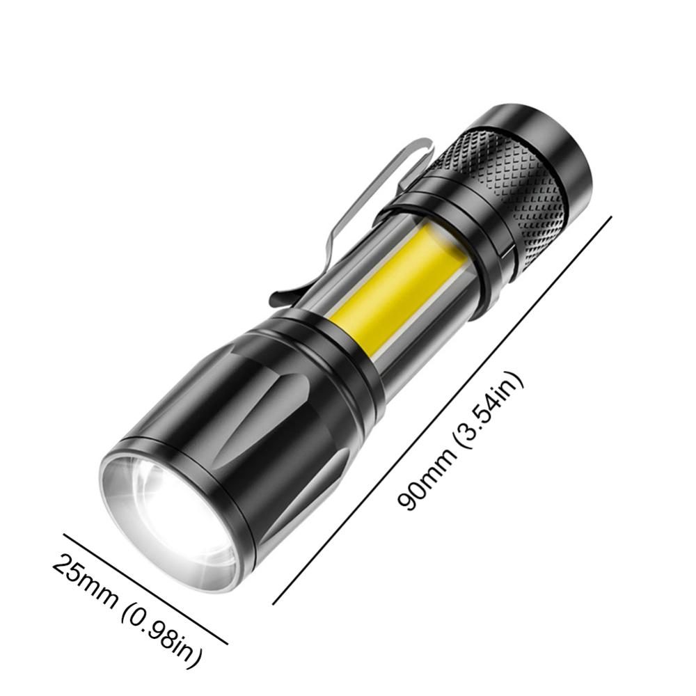 Portable Powerful Flashlight 3 Modes LED Flashlight Telescopic Zoom Camping Lantern USB Rechargeable for Outdoor Working