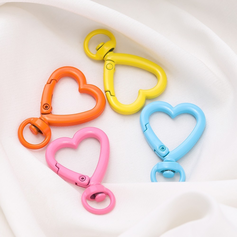 St.kunkka 26x38.5mm 2Pcs Love Keychain Metal Colored Love Chain For DIY Pendant Keyring Souvenir Gifts. 