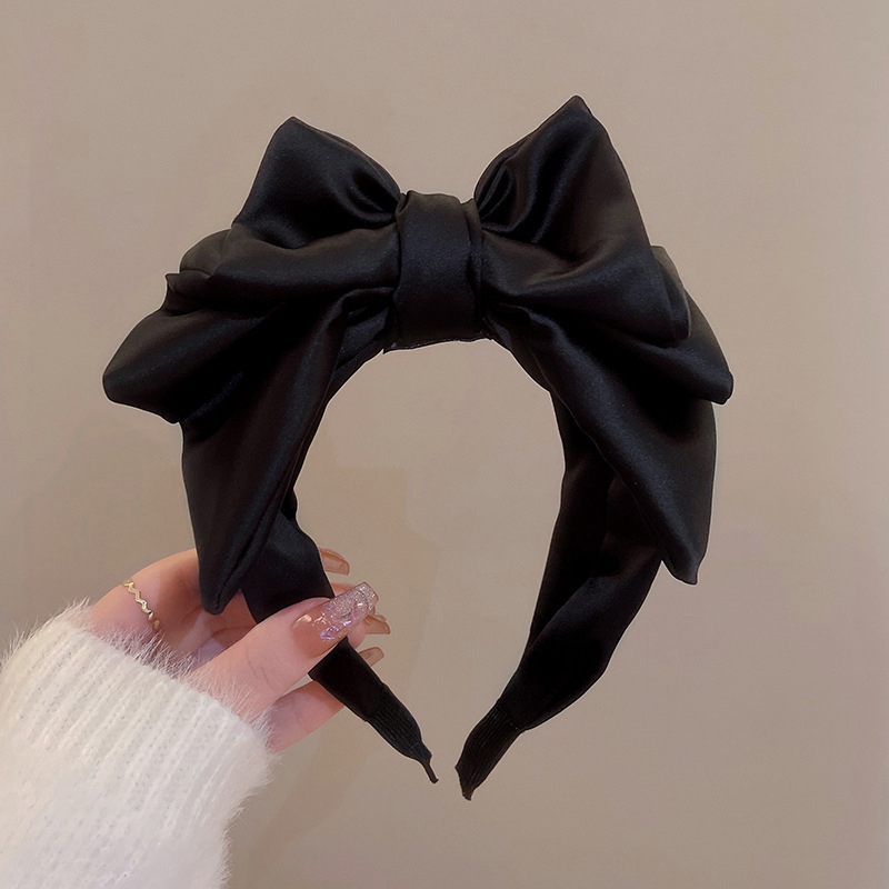 Sweet Black Bow Knot Hairband Temperament Elegant Headband For Women Korean Style Fashion Headdress Girls Hair Accessories. 