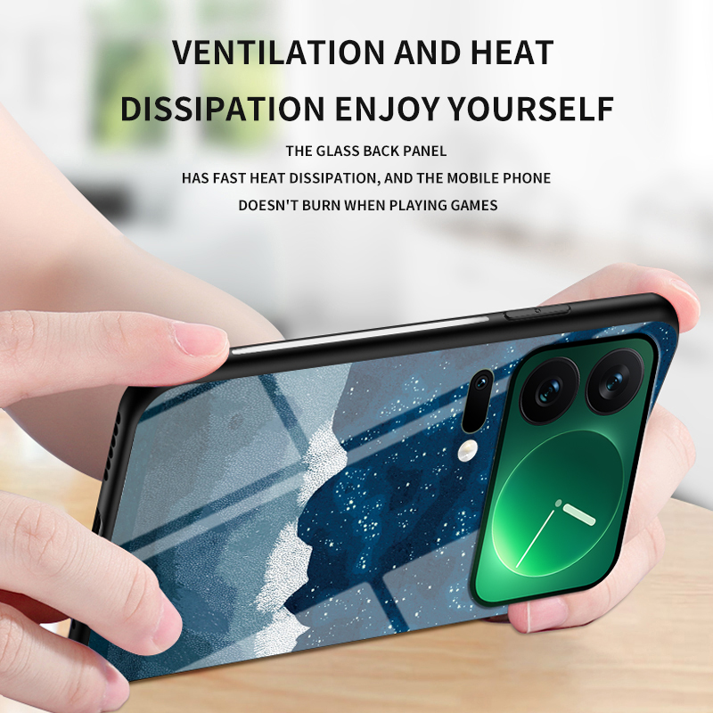 For Xiaomi 17 17 Pro Max Phone Case Tempered Glass Protector Rainbow Gradient Fantasy Starry Glass Colorful Cover for Xiaomi 17 Cover Casing HP.